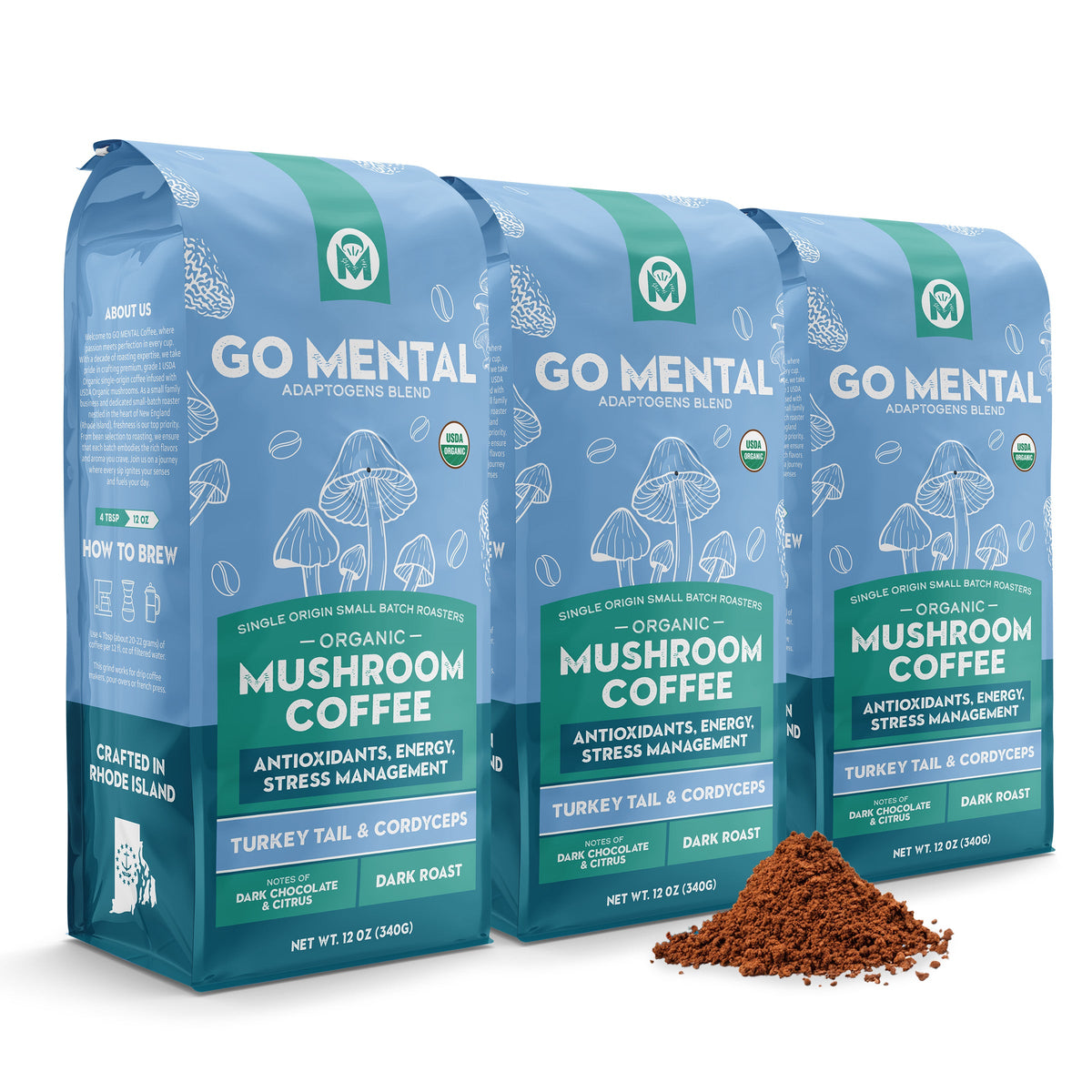 Turkey Tail & Cordyceps Mushroom Coffee Adaptogens Blend