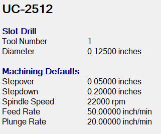 UC-2512 1/8" Up-Cut End Mill
