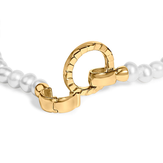 18K Yellow Gold Vermeil Pearl Infinity Lock Tennis Bracelet