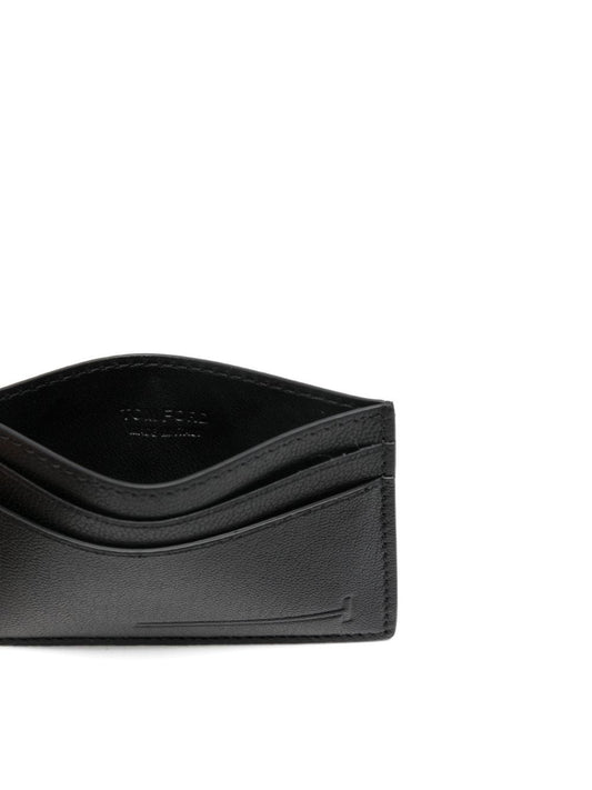 TOM FORD Mini Logo-Print Leather Cardholder