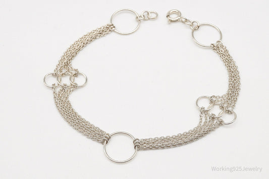 Vintage Geometric Circles Sterling Silver Bracelet — photo 2 of 8