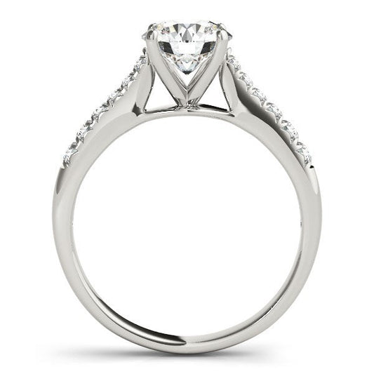14k White Gold Round Cut Diamond Engagement Ring (1 5/8 cttw) — photo 2 of 4