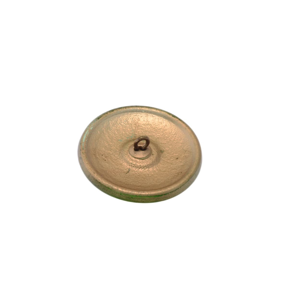 Czech Glass Dragonfly Button 31mm - Olive Green with Copper Highlights