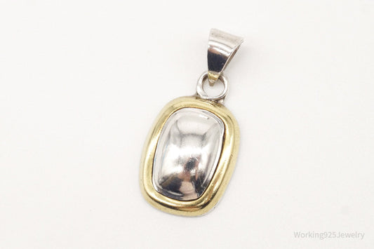 Vintage Mexico Laton Brass Sterling Silver Pendant — photo 2 of 10