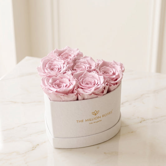 Baby Heart Beige Suede Box | Light Pink Roses