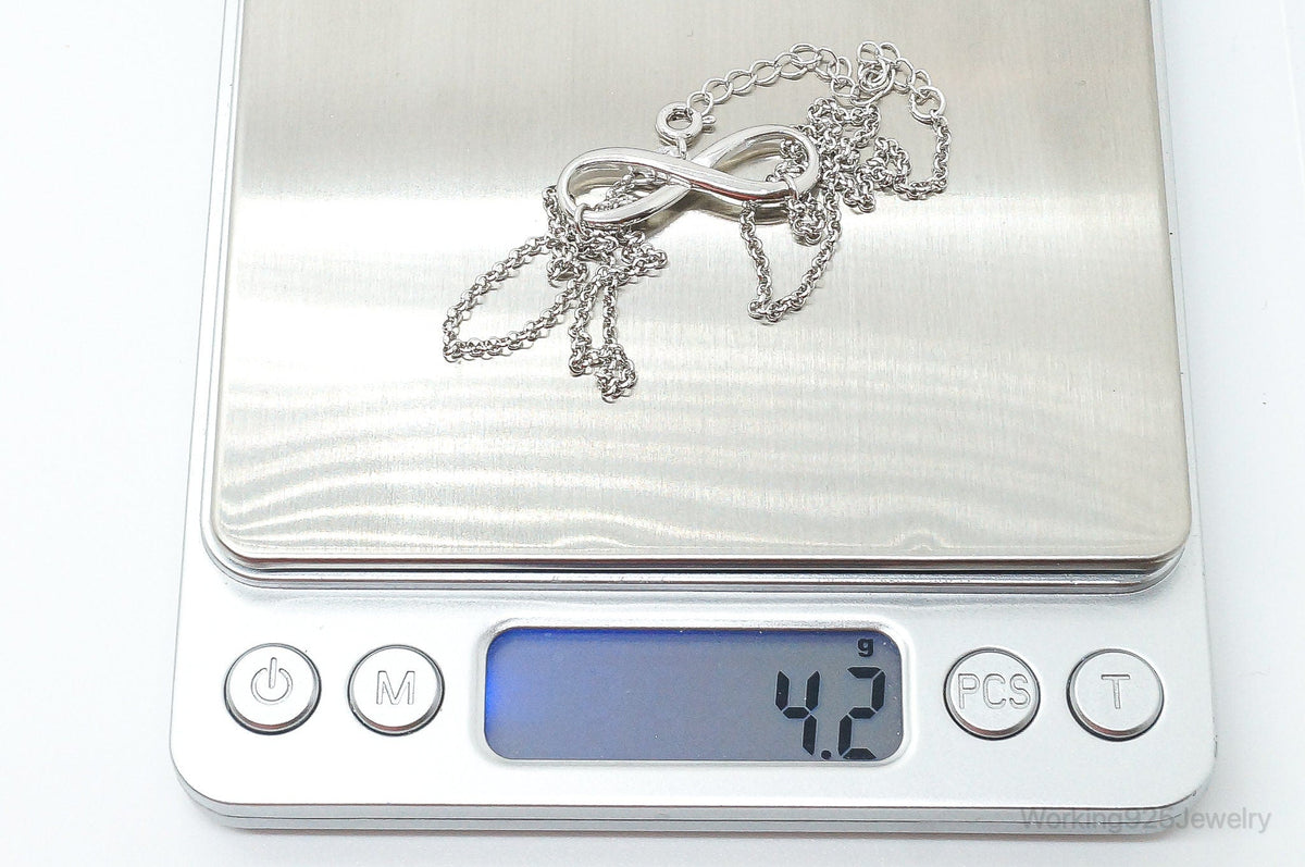 Vintage Infinity Symbol Sterling Silver Necklace