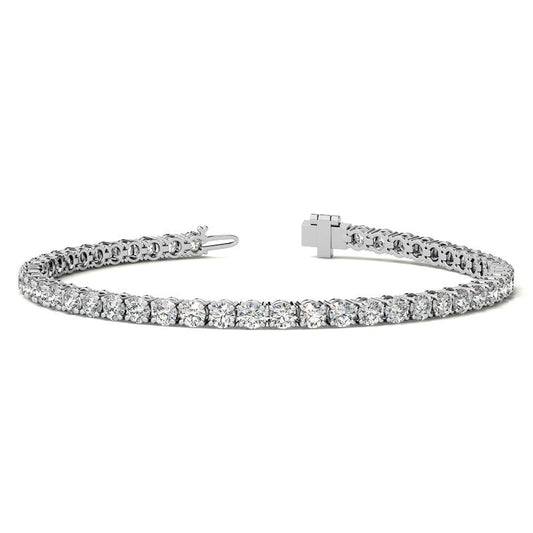 6ctw Created White Sapphire Tennis Bracelet - 3mm Stones - 14K Gold Overlay in White, Yellow or Rose Gold
