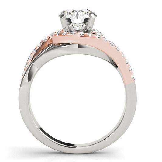 14k White And Rose Gold Bypass Diamond Engagement Ring (1 1/4 cttw) — photo 2 of 4