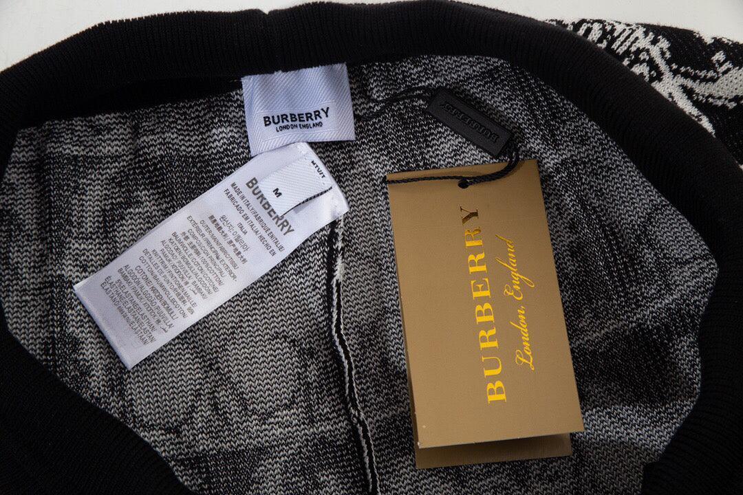 Burberry Men's Striped Cotton Knit Basketball Shorts 'Black/White'