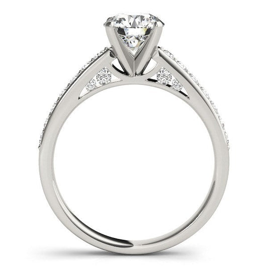 14k White Gold Single Row Prong Set Diamond Engagement Ring (1 3/8 cttw) — photo 2 of 4
