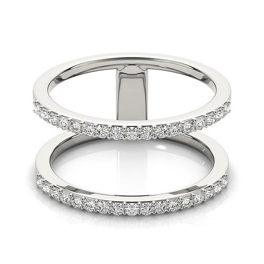 14k White Gold Dual Band Design Ring with Diamonds (1/3 cttw) — photo 2 of 8