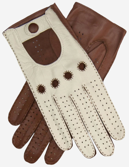 CA4123 (cream/brown) – Women’s two-tone Italian leather driving gloves — photo 2 of 8