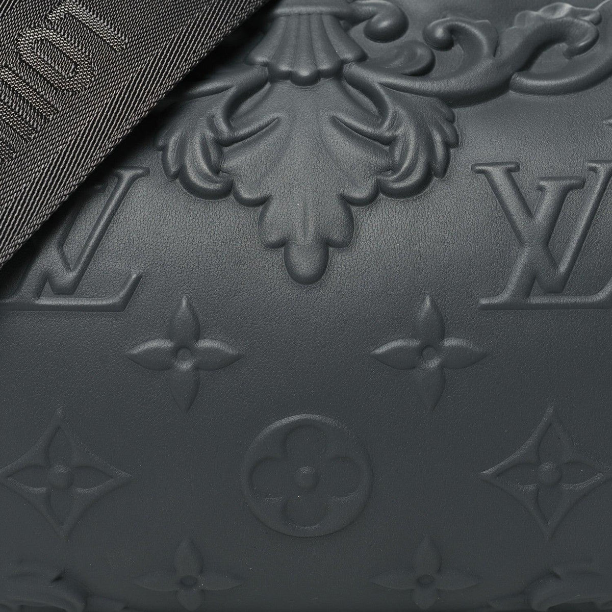 Louis Vuitton Calfskin Debossed Monogram Versailles City Keepall Dark Shadow Grey