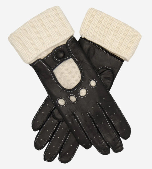 CD4141 (black) - Women’s Italian winter leather driving gloves with cashmere lining — photo 2 of 9