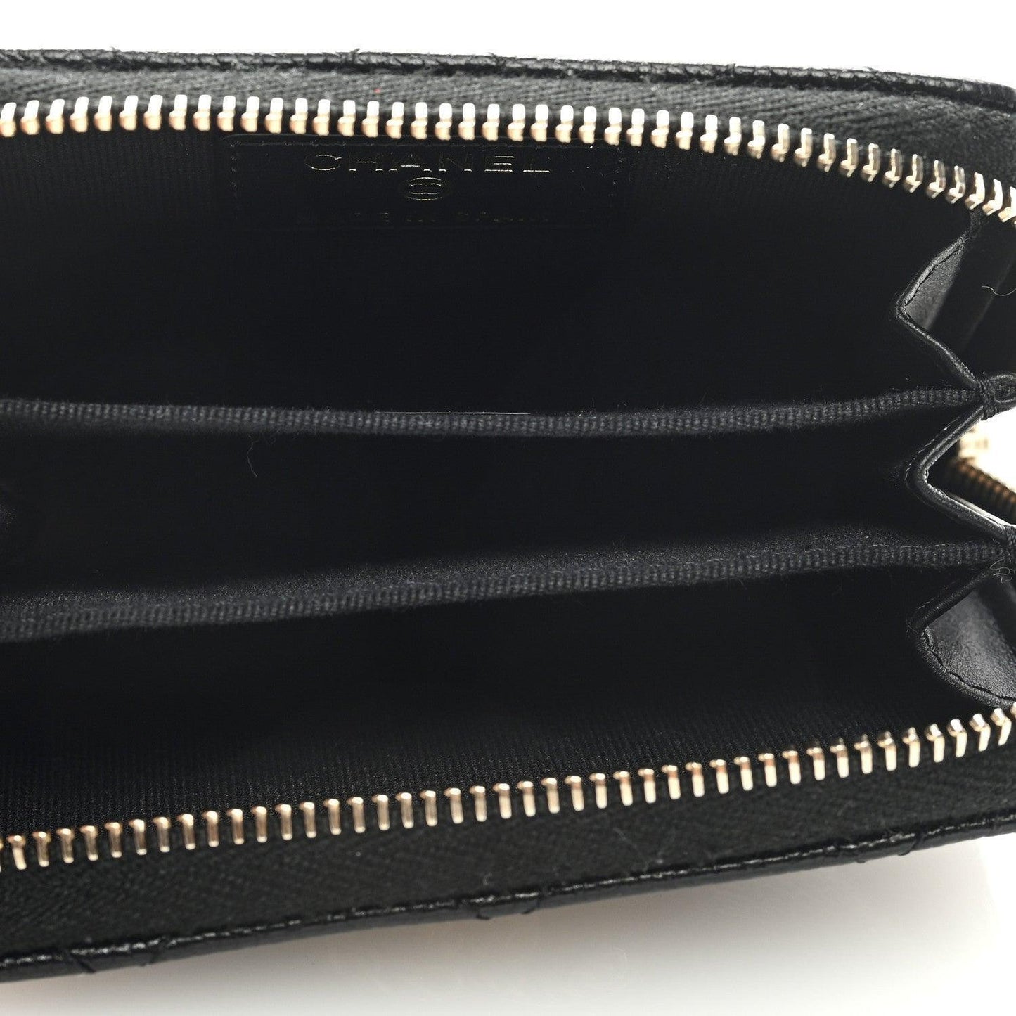 Chanel Caviar Quilted Multi Chain CC Zip Coin Purse Black