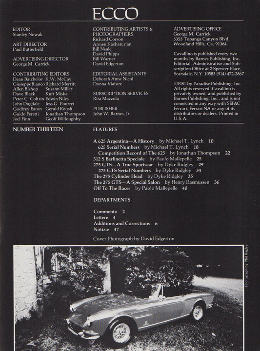 Cavallino N 13 Ferrari Magazine