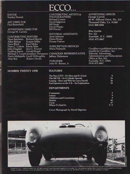 Cavallino N 21 Ferrari Magazine