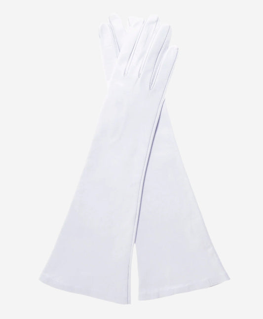 Angelina (ivory) - Italian silk lined 6-button length leather bridal / opera gloves — photo 2 of 9