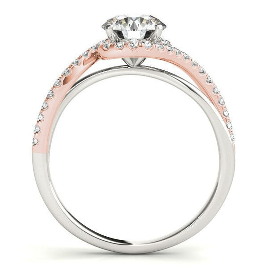 14k White And Rose Gold Bypass Band Diamond Engagement Ring (1 1/8 cttw) — photo 2 of 4