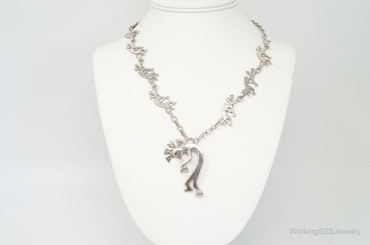 Vintage Native America GSNM Dancing Kokopelli Sterling Silver Necklace — photo 2 of 10