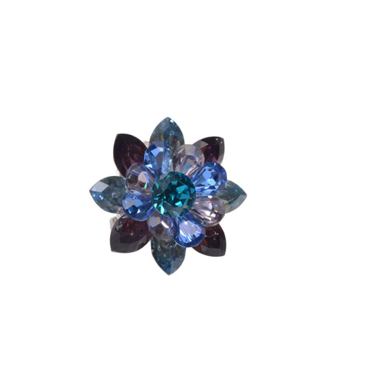 Vintage Swarovski Crystal Multi-Color Flower Brooch 36mm - Premium Collectible Pin