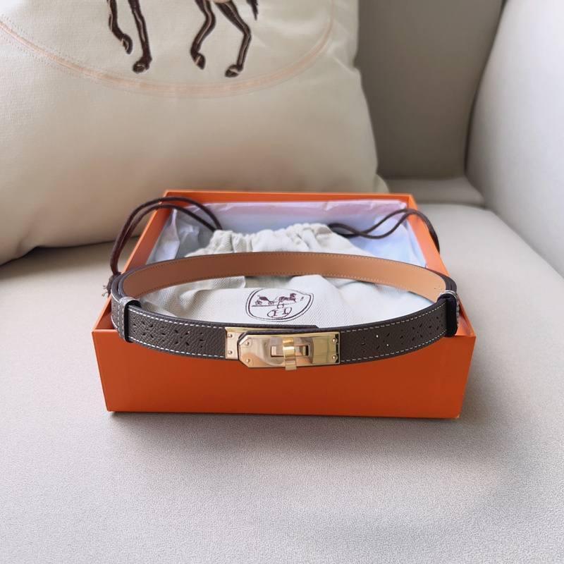 Hermes Men Gold Buckle Belt 'Grey'