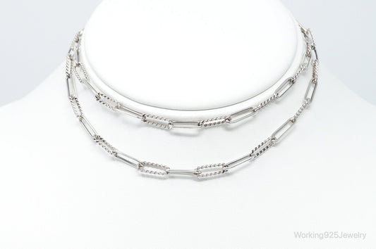 Vintage Modernist Link Sterling Silver Chain Necklace — photo 2 of 9