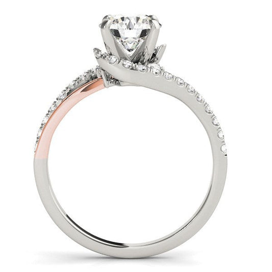 14k White And Rose Gold Bypass Shank Diamond Engagement Ring (1 1/3 cttw) — photo 2 of 4