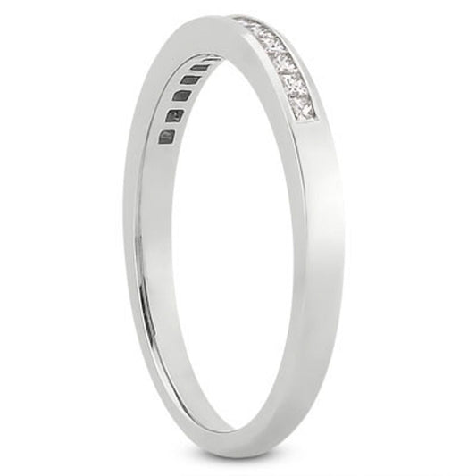 14k White Gold Channel Set Princess Diamond Wedding Ring Band — photo 2 of 4
