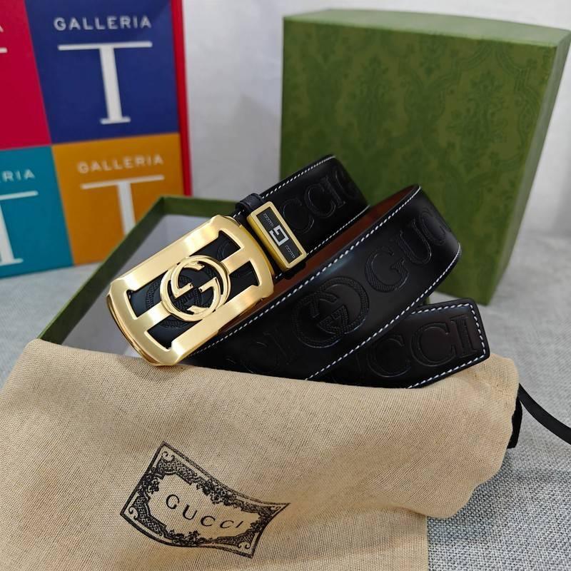 GUCCI Embellished coated-canvas and leather belt 'Black'