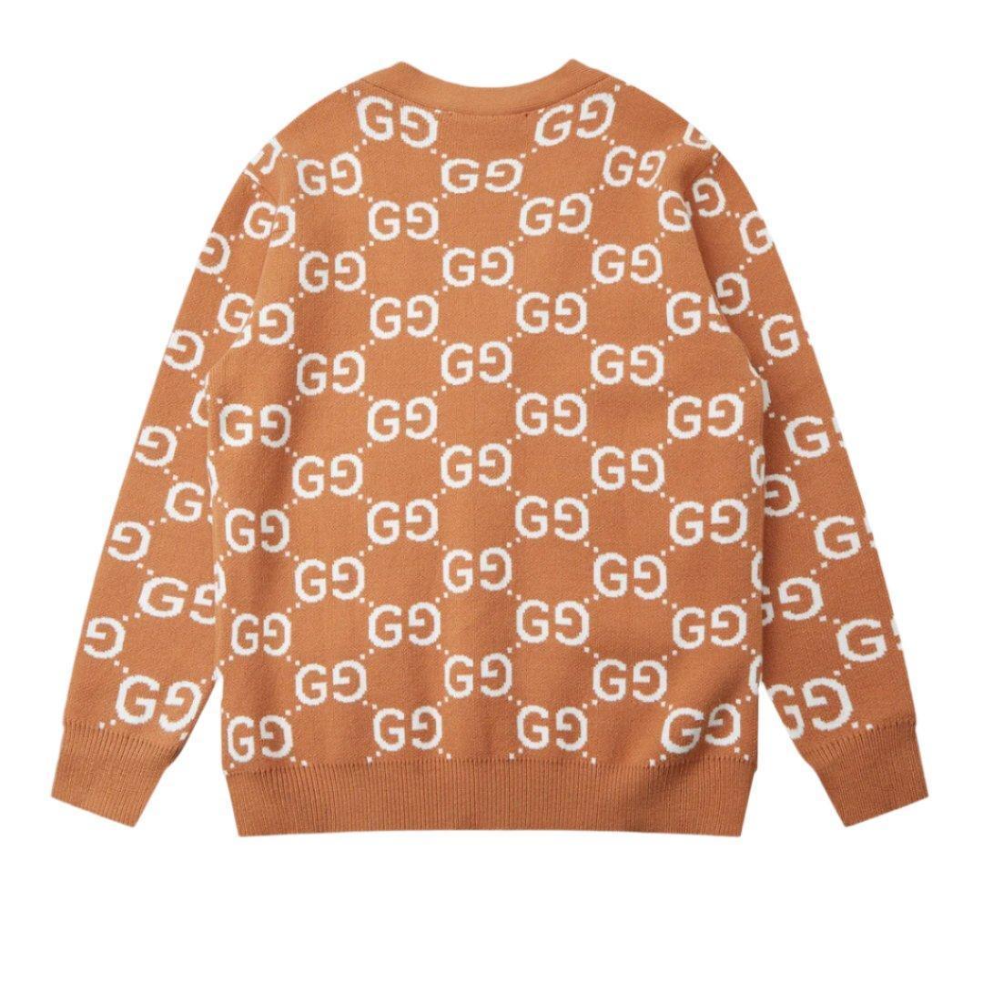 Gucci GG Wool Jacquard Cardigan 'Camel Ivory'