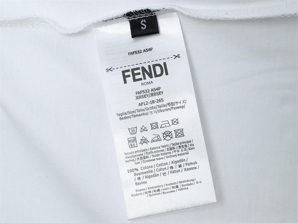 Fendi T-Shirt without Collar 'White & Black'