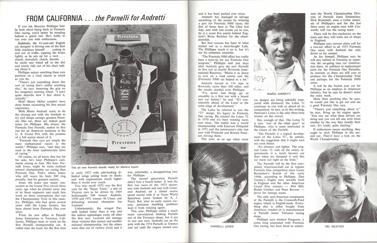 F1 1974 USGP Watkins Glen Program