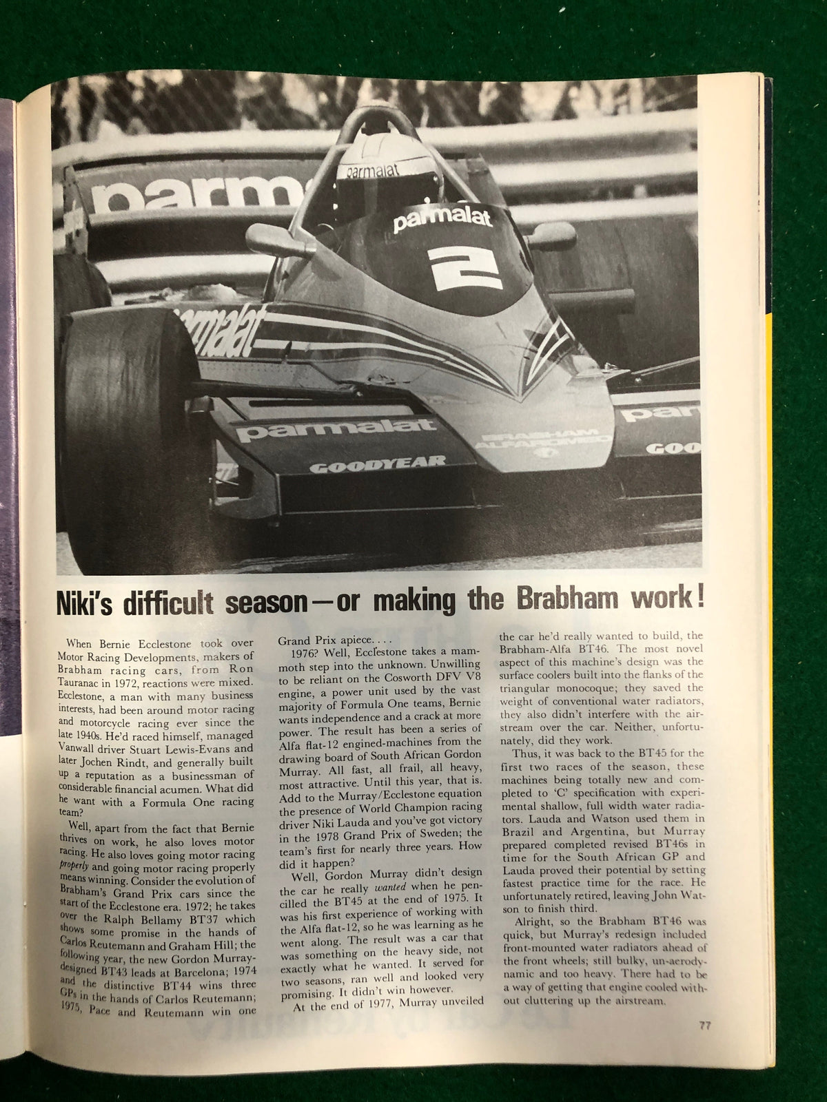 F1 1978 USGP Watkins Glen Program - Mario Andretti World Champion