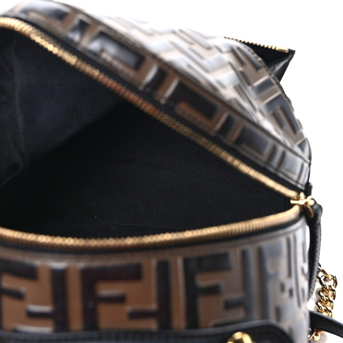 Fendi Nappa FF 1974 Embossed Mini Backpack Black