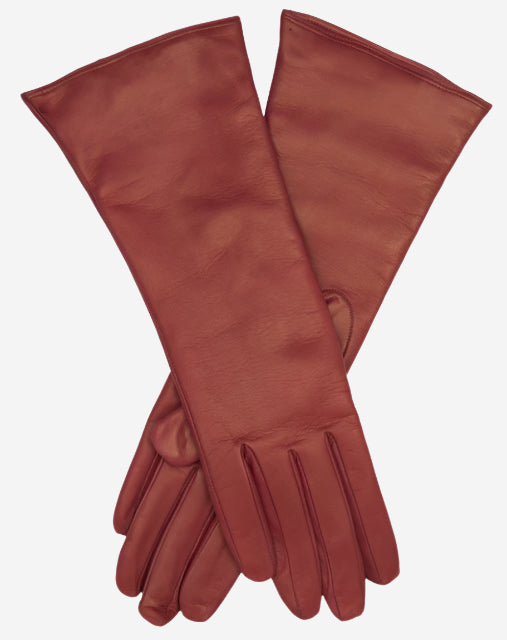 Camilla (claret) - Italian "4 button length" cashmere lined leather gloves — photo 2 of 9
