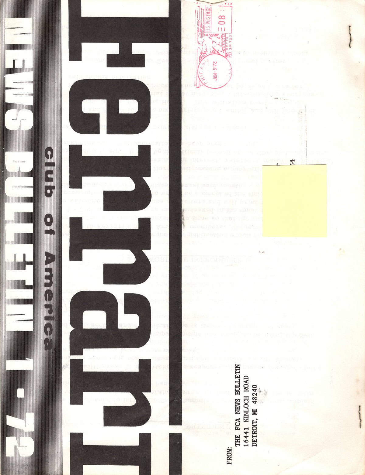 FCA News Bulletin 1972 - 1