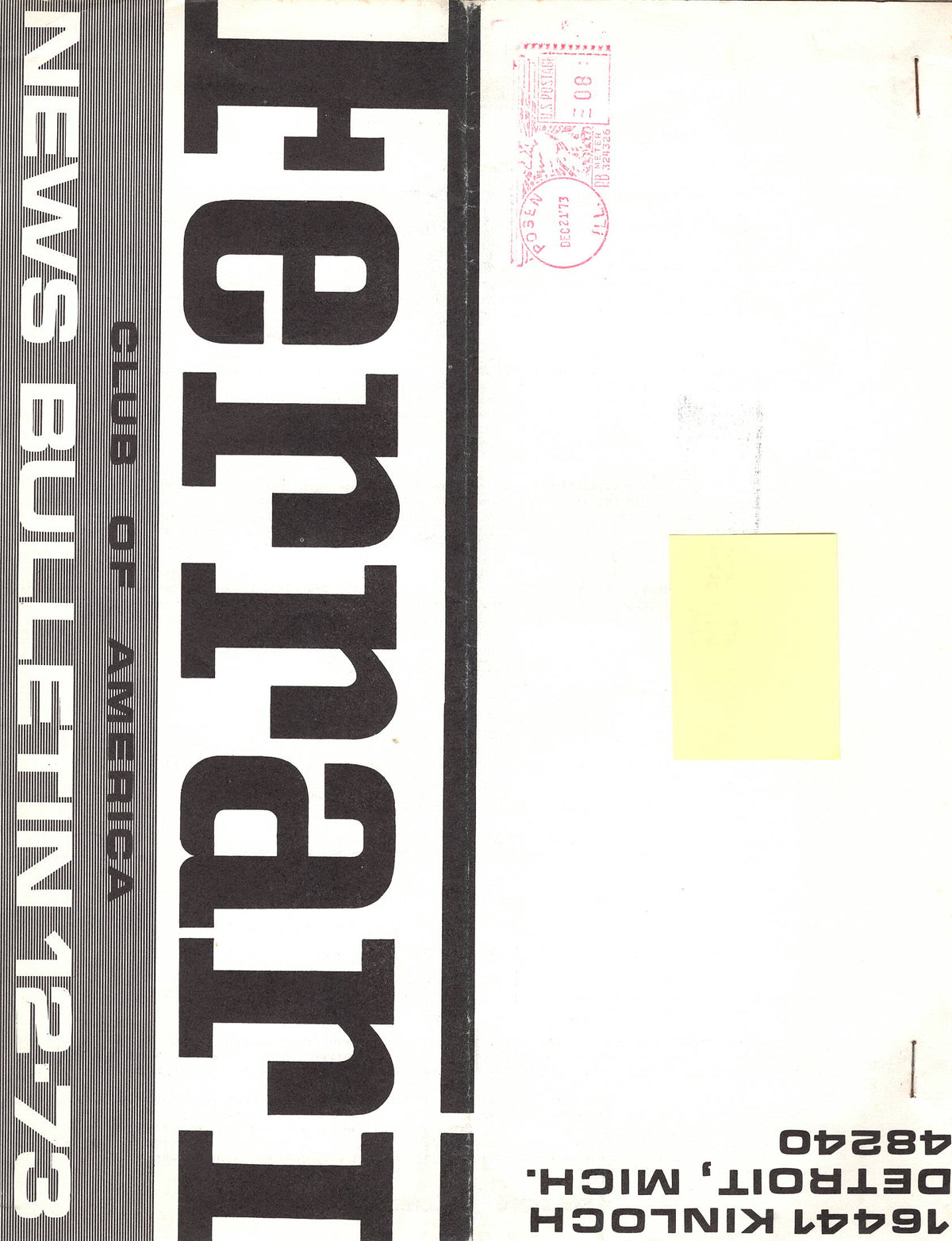 FCA News Bulletin 1973 - 12
