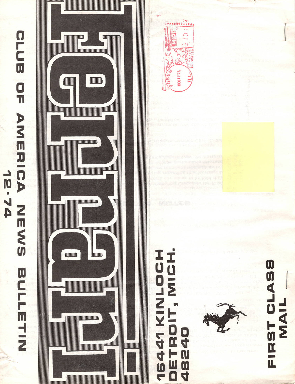 FCA News Bulletin 1974 - 12