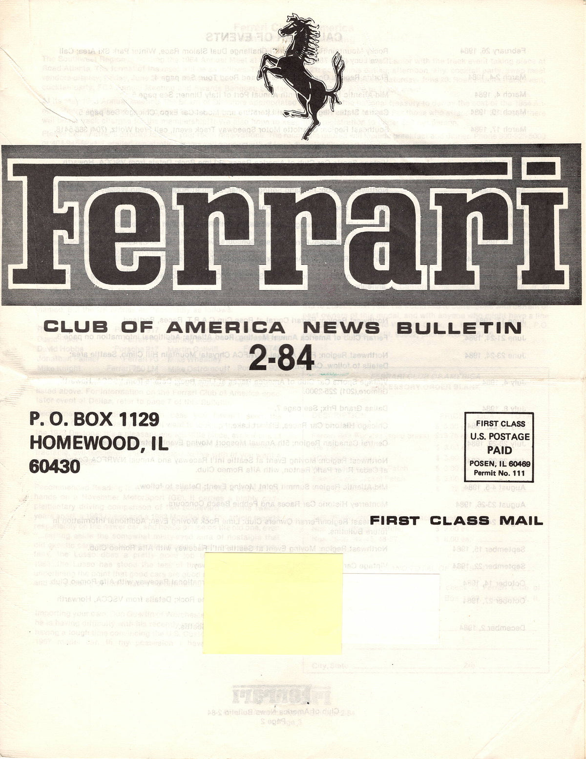FCA News Bulletin 1984 - 2
