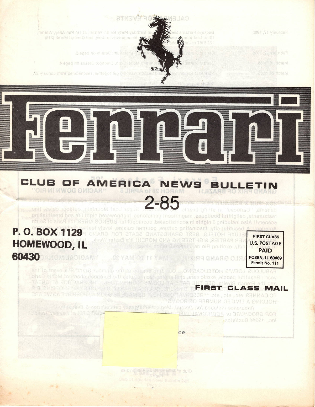 FCA News Bulletin 1985 - 2
