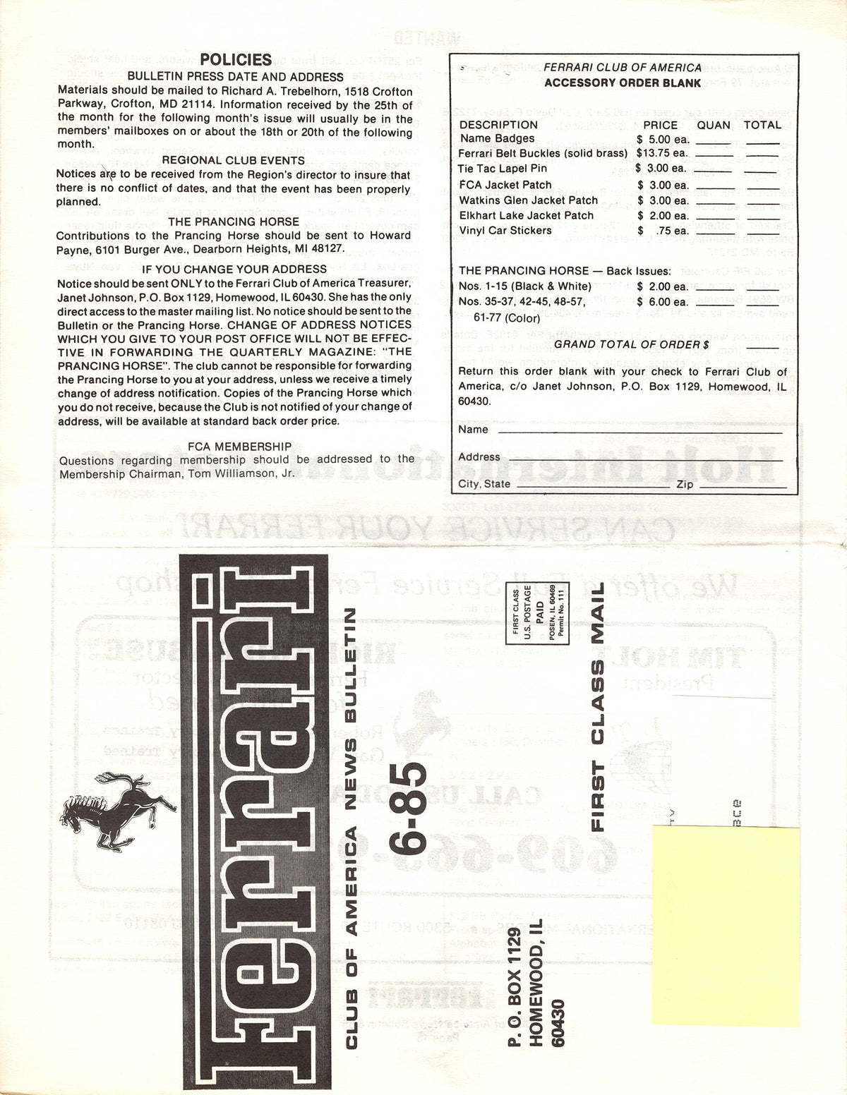 FCA News Bulletin 1985 - 6