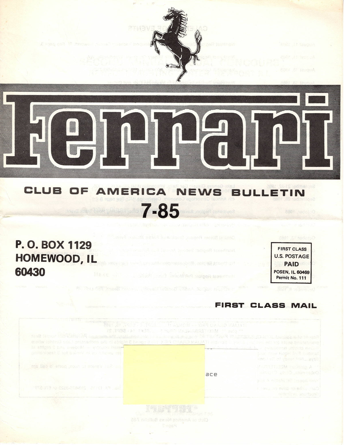 FCA News Bulletin 1985 - 7