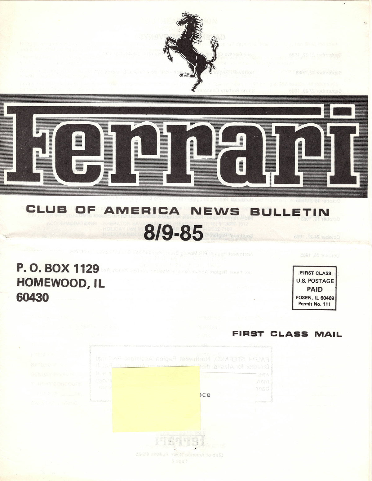 FCA News Bulletin 1985 - 9
