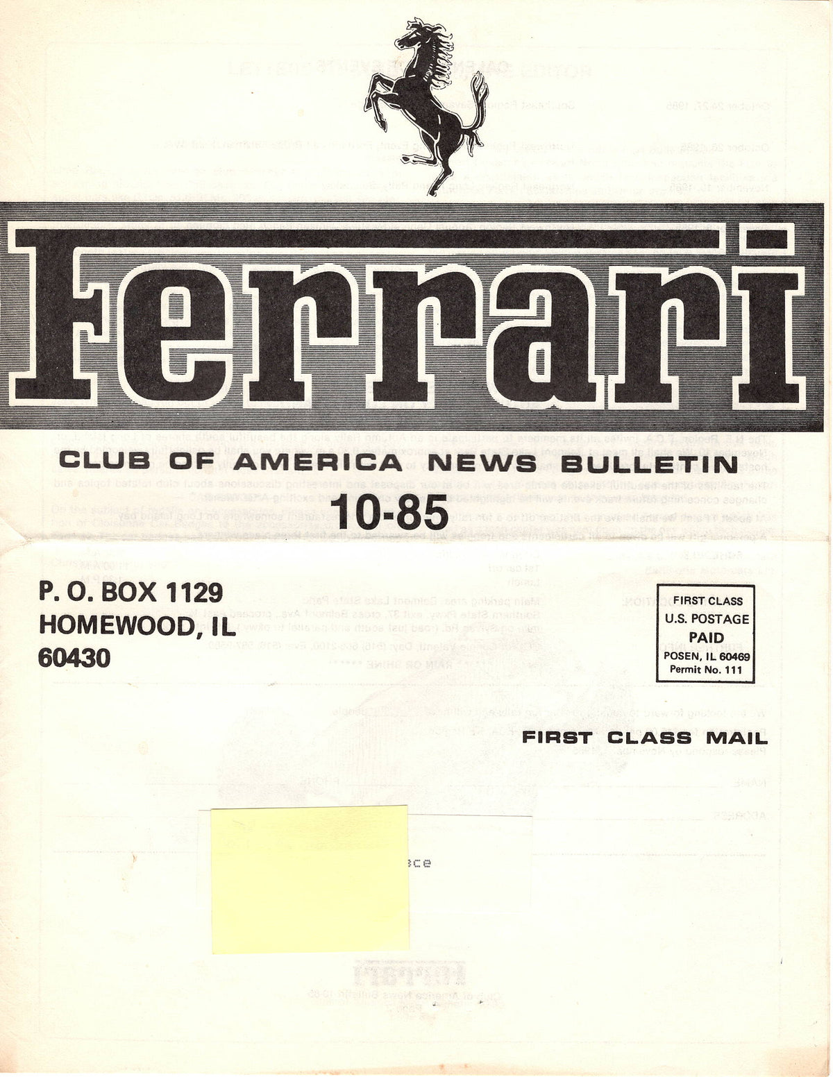 FCA News Bulletin 1985 - 10