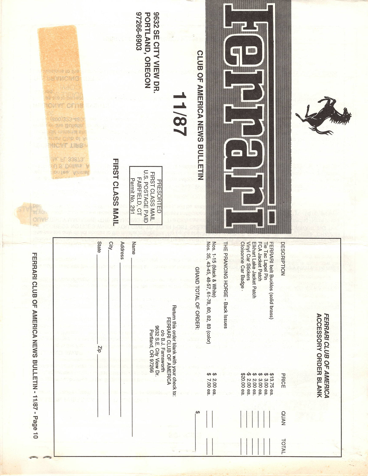 FCA News Bulletin 1987 - 11