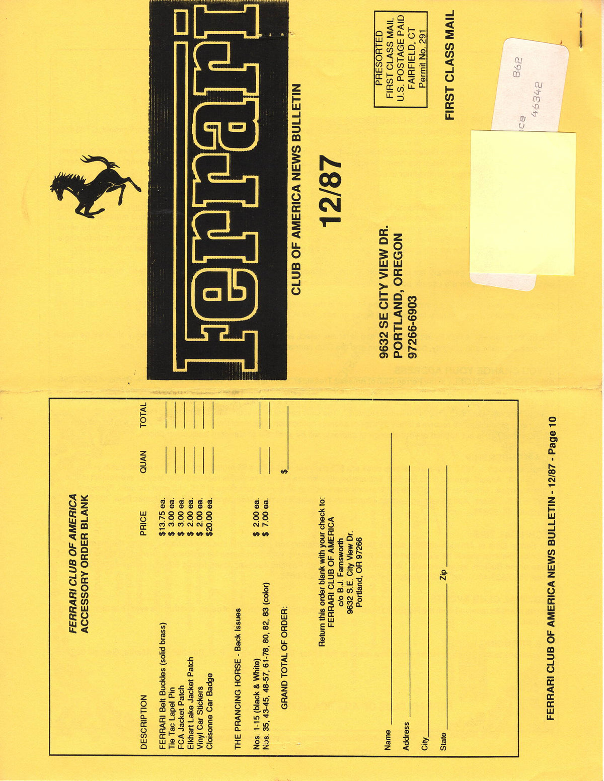 FCA News Bulletin 1987 - 12