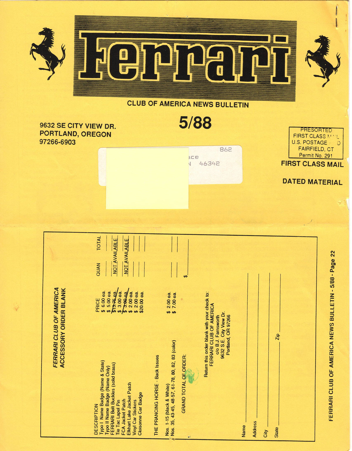 FCA News Bulletin 1988 - 5