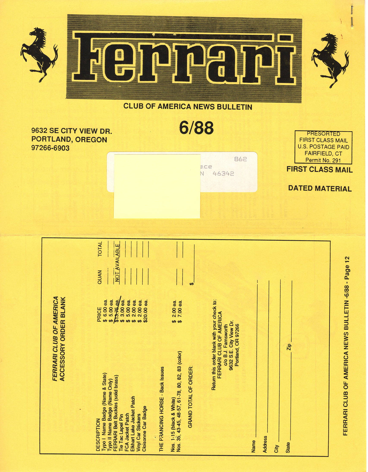 FCA News Bulletin 1988 - 6