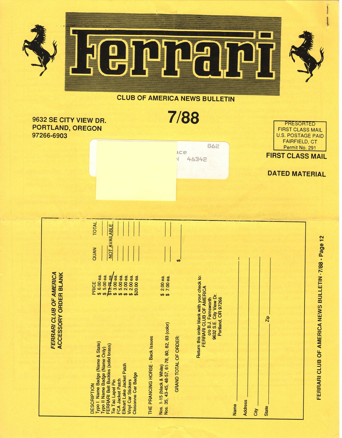 FCA News Bulletin 1988 - 7